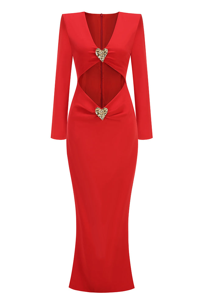 Heart Details Cut-out Gown – IULOVER