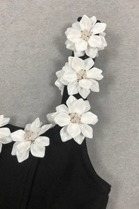 3d Flower Trim Slip A-line Dress