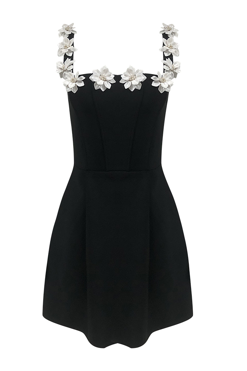 3d Flower Trim Slip A-line Dress IULOVER 3d Flower Trim Slip A-line Dress IULOVER