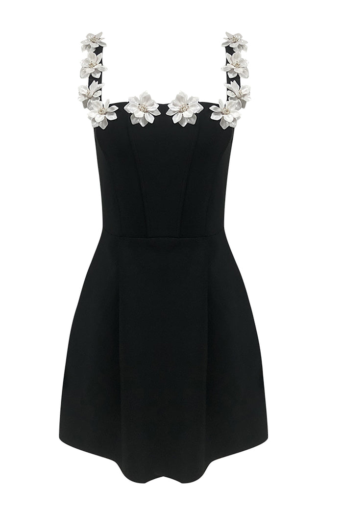 3d Flower Trim Slip A-line Dress IULOVER 3d Flower Trim Slip A-line Dress IULOVER