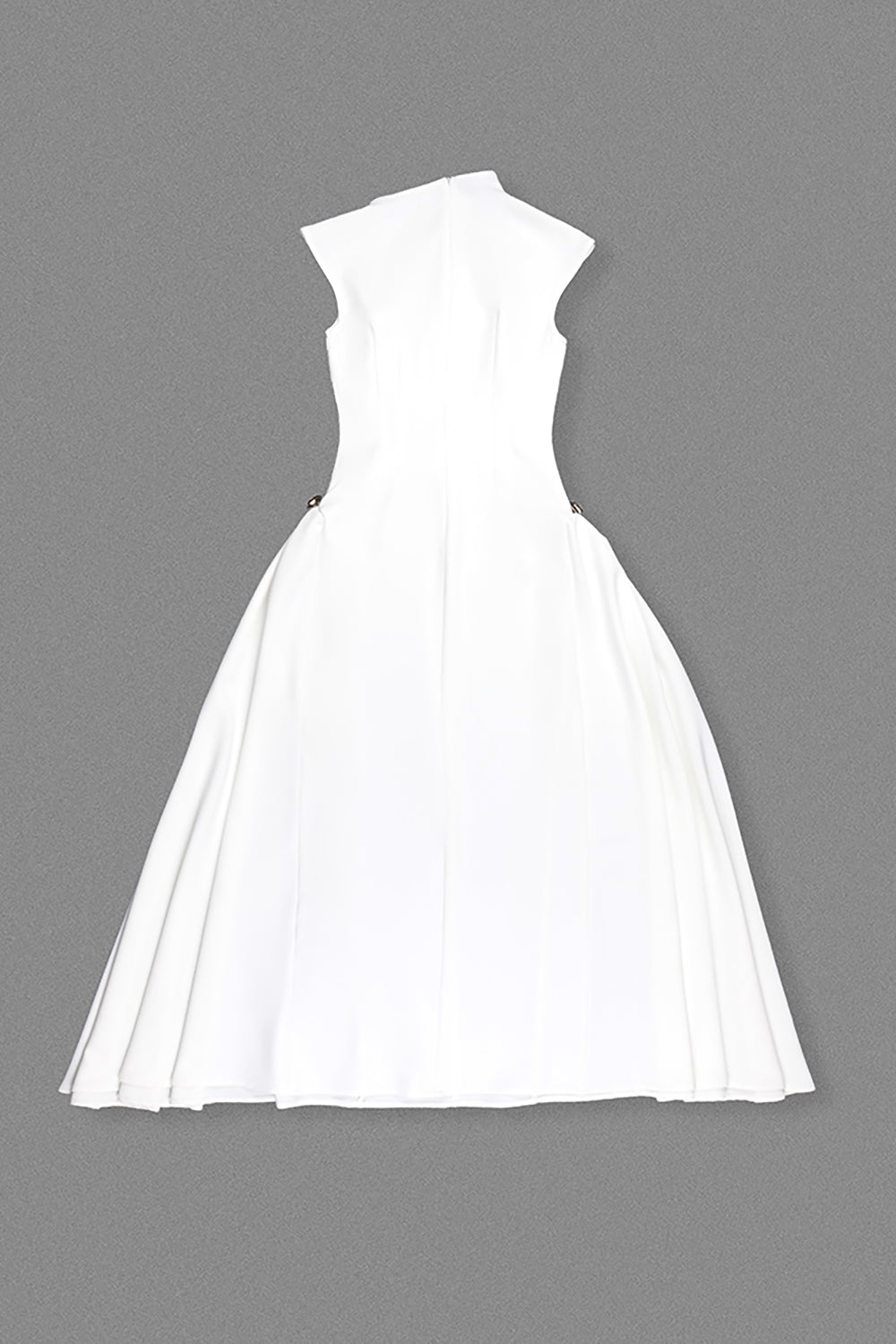 Mock Neck A-line Midi Dress IULOVER Mock Neck A-line Midi Dress IULOVER