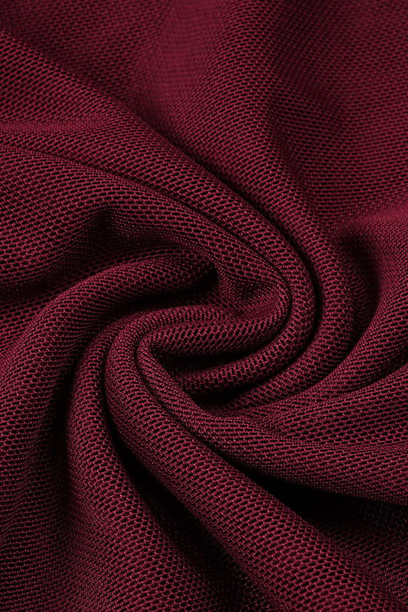 Asymmetric Draped Cape Maxi Dress in Burgundy