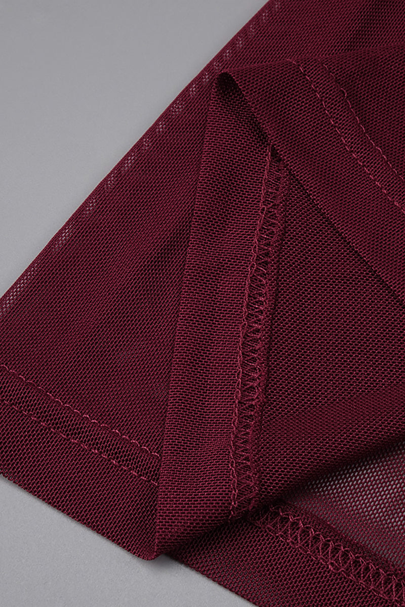 Asymmetric Draped Cape Maxi Dress in Burgundy