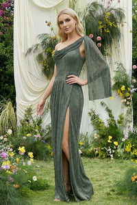 Asymmetric Ruched Textured Maxi Dress