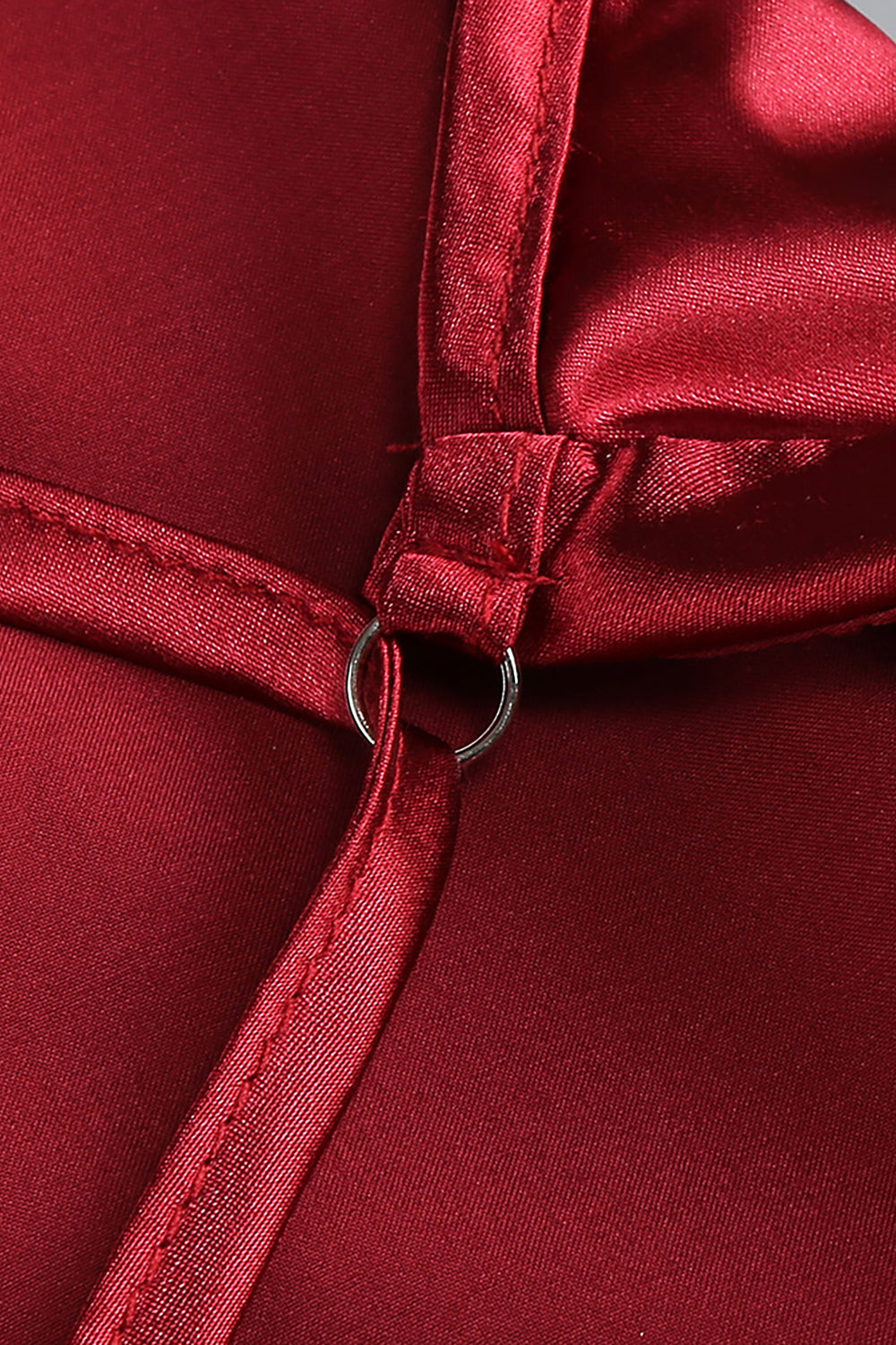 Backless Cape Asymmetrical Maxi Dress