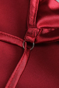 Backless Cape Asymmetrical Maxi Dress