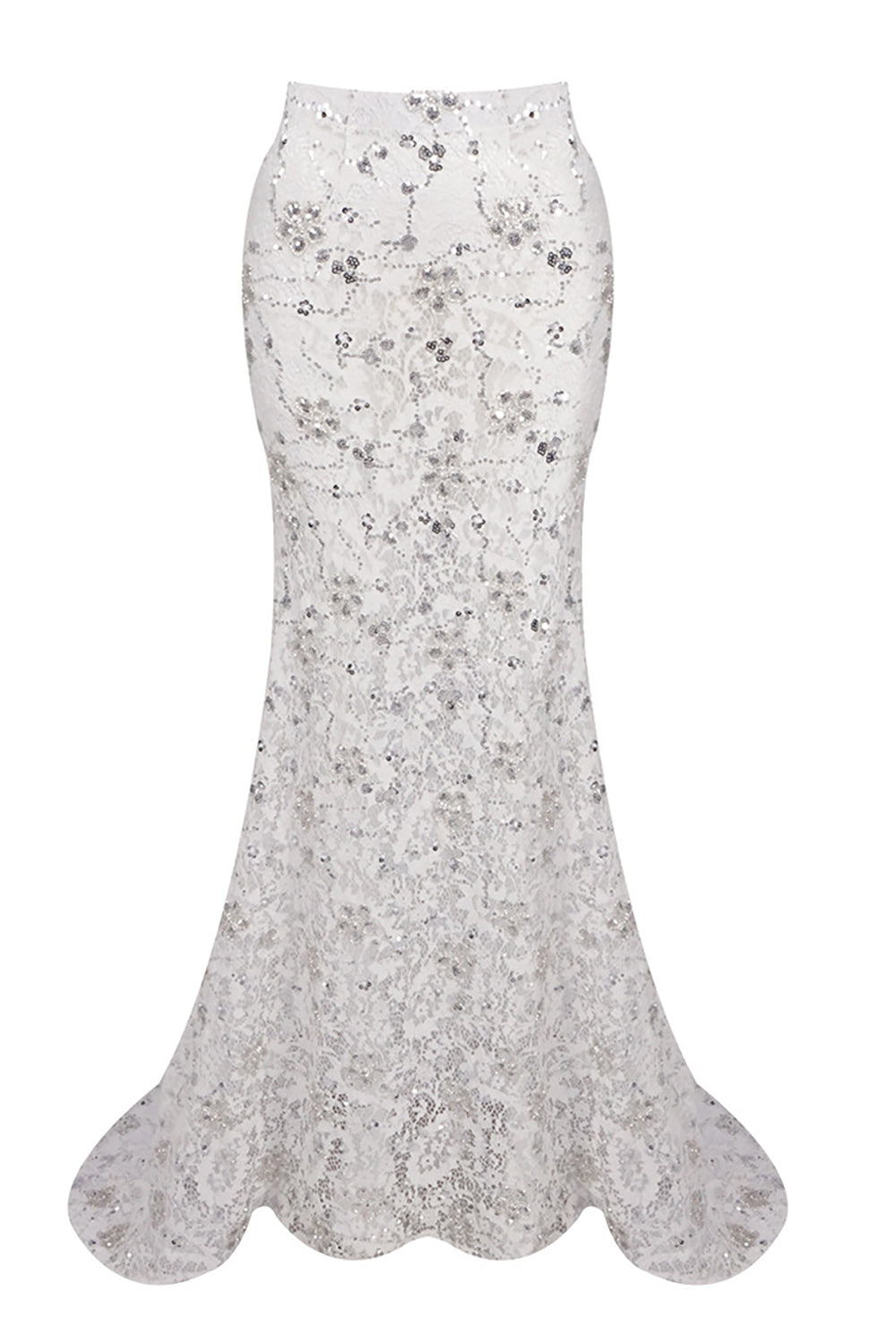 Crystal Sequin-embellished Blazer Lace Maxi Skirt