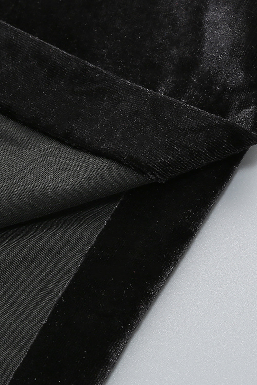 Backless Crystal Velvet Dress in Black