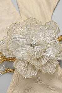 Backless Floral Crystal Gown