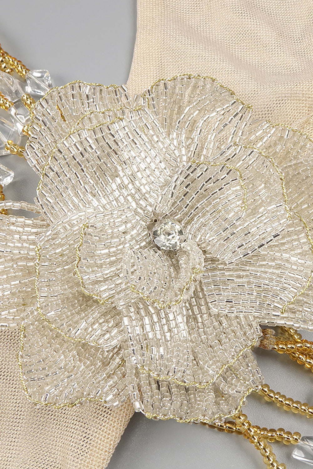 Backless Floral Crystal Gown