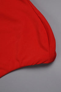 Backless Gathered Maxi Dress in Red