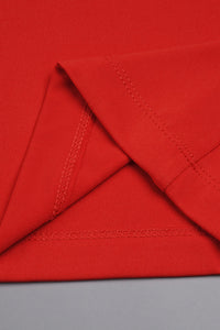 Backless Gathered Maxi Dress in Red