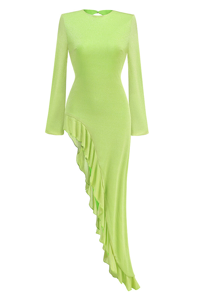 Backless Long Sleeve Ruffle Dress IULOVER Backless Long Sleeve Ruffle Dress IULOVER