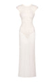 Backless Sequin-embellished Maxi Dress White
