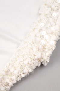 Backless Sequin-embellished Maxi Dress White