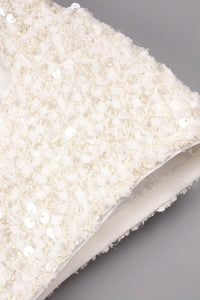 Backless Sequin-embellished Maxi Dress White