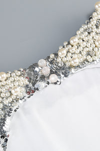 Backless Sequin Bow Maxi Dress