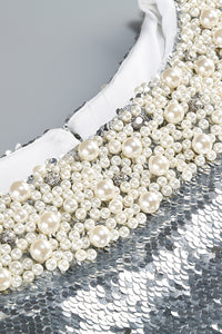 Backless Sequin Bow Maxi Dress