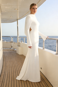 Backless Flared-cuffs Gown