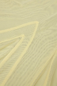 Bandeau Neck Flared Mesh Maxi Dress