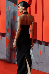 Halter Hollow Out Bandage Maxi Dress