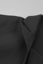 Black Cyber Shibari Blazer Slit Midi Skirt Two Pieces