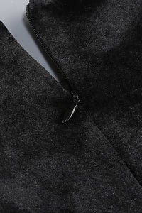 Bow Cascade Velvet Maxi Dress