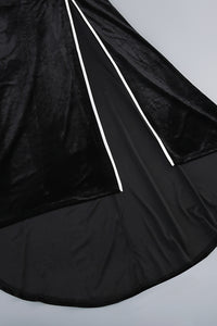 Bow Cascade Velvet Maxi Dress