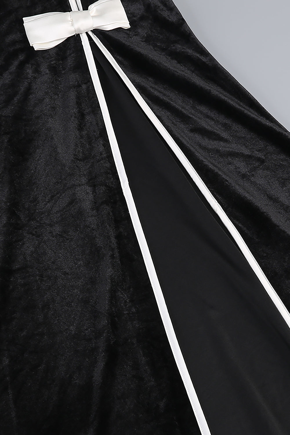 Bow Cascade Velvet Maxi Dress