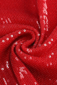 Bow Sequined Maxi Dress in Red