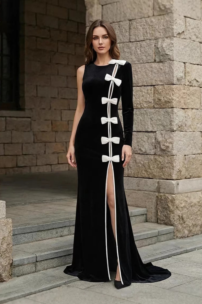 black long sleeve velvet maxi dress Hfyihgf Women's V Neck Velvet Maxi Dress Elegant Long Sleeves Tunic High Waist Solid Color Cocktail Dress Evening Formal Gown(Black,XL), Multicolor