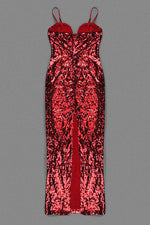 Strappy Flower Sequin Slip Maxi Dress
