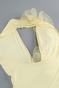 Butter Halter Flower Gown