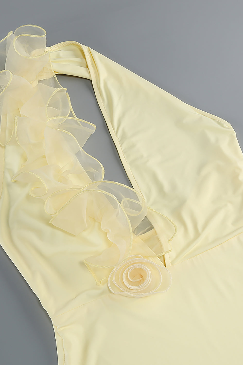 Butter Halter Flower Gown