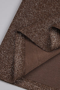 Chiffon Scarf Corseted Sparkly Gown