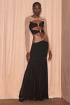 Compact Knit Cut Out Long Dress In Black