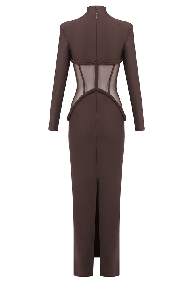 Corset Mesh Elegance Mirage Maxi Dress