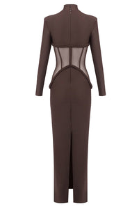 Corset Mesh Elegance Mirage Maxi Dress