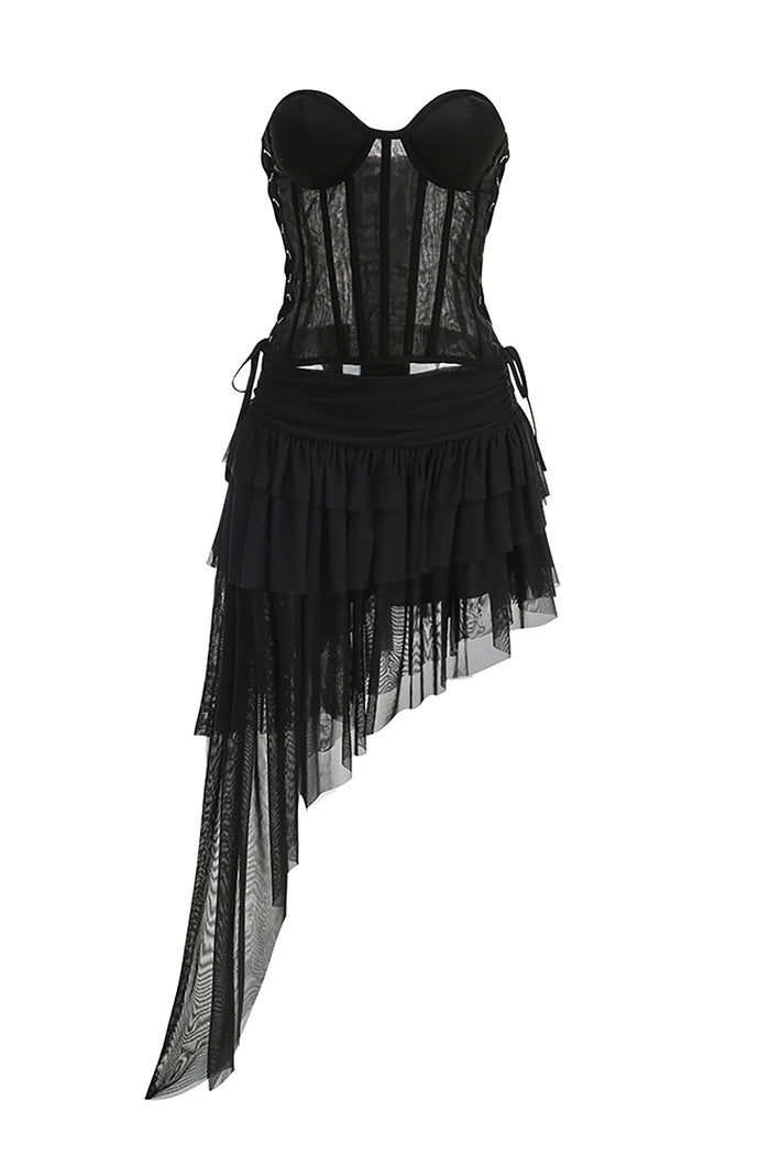 Corset Mesh Dress IULOVER Corset Mesh Dress IULOVER
