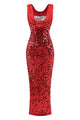 Cowl Sequin Maxi Evening Gown