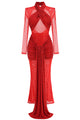 Criss Cross Sequin Evening Gown