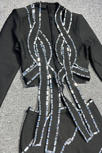 Crystal-Trim Rope Cropped Blazer