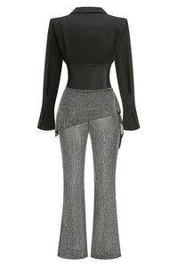 Long Sleeve Crystal-embellished Suit