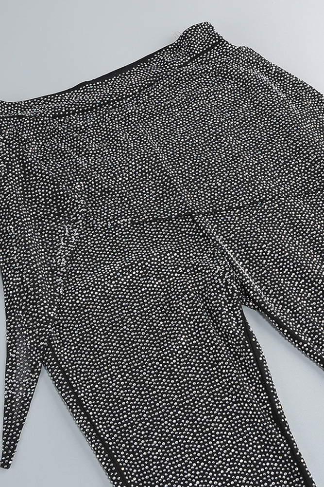 Long Sleeve Crystal-embellished Suit