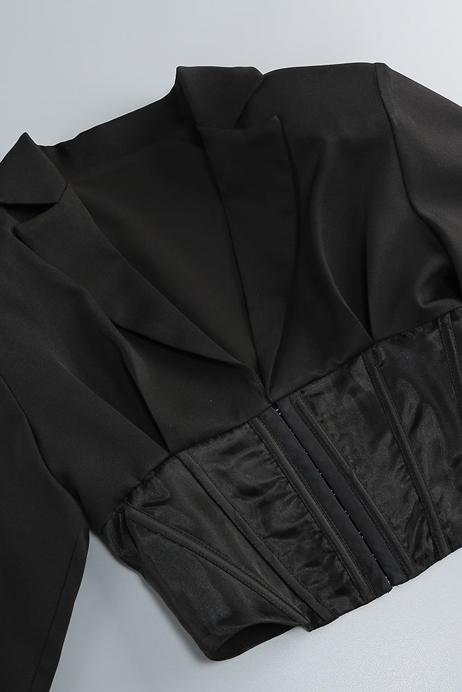 Long Sleeve Crystal-embellished Suit