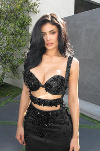 Crystal Sequin Cut Out Gown