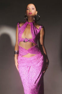 Crystal Embellished Cut Out Gown