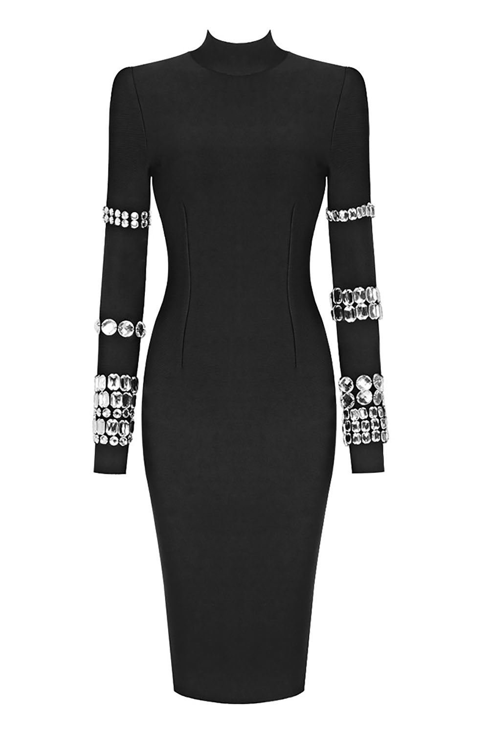 Crystal Embellished Stretch Bandage Midi dress IULOVER Crystal Embellished Stretch Bandage Midi dress IULOVER