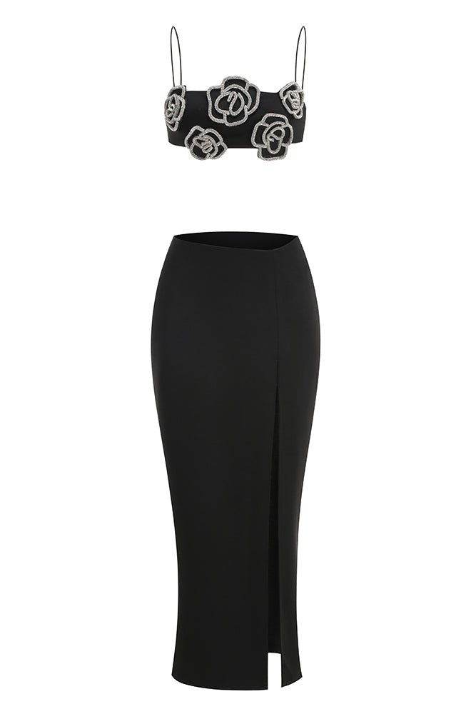 Crystal Embellished Top Maxi Skirt