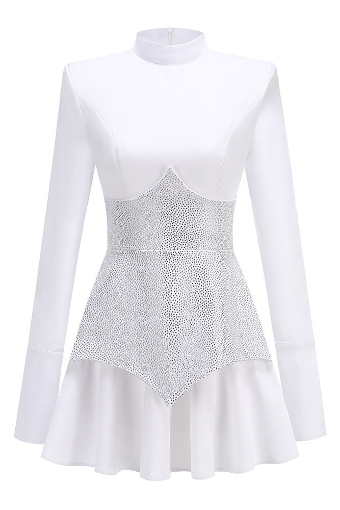 Crystal Embelllished Shaper A-Line Dress IULOVER Crystal Embelllished Shaper A-Line Dress IULOVER